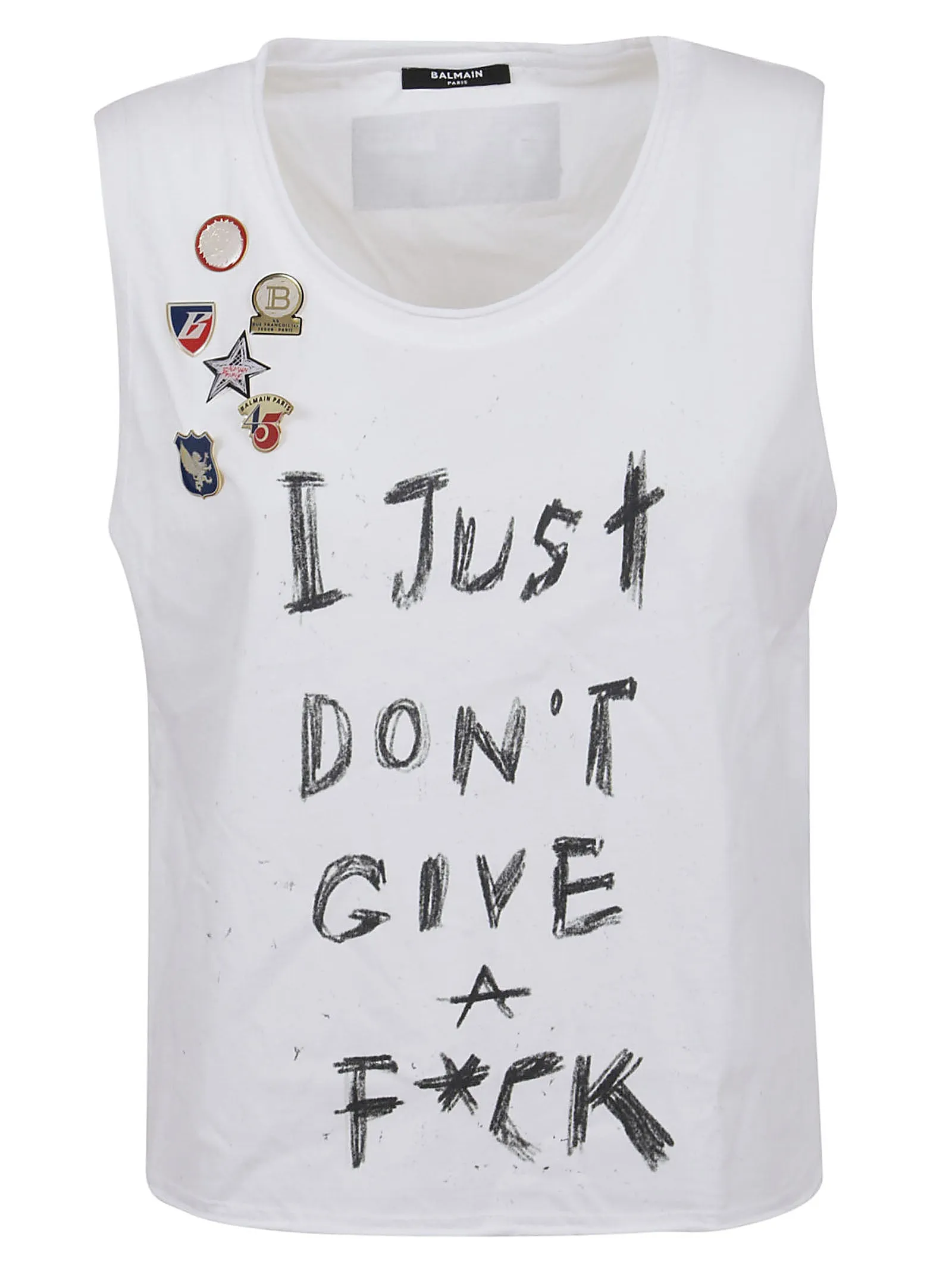 Balmain Logo Printed Sleeveless T-Shirt