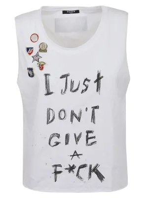Balmain Logo Printed Sleeveless T-Shirt