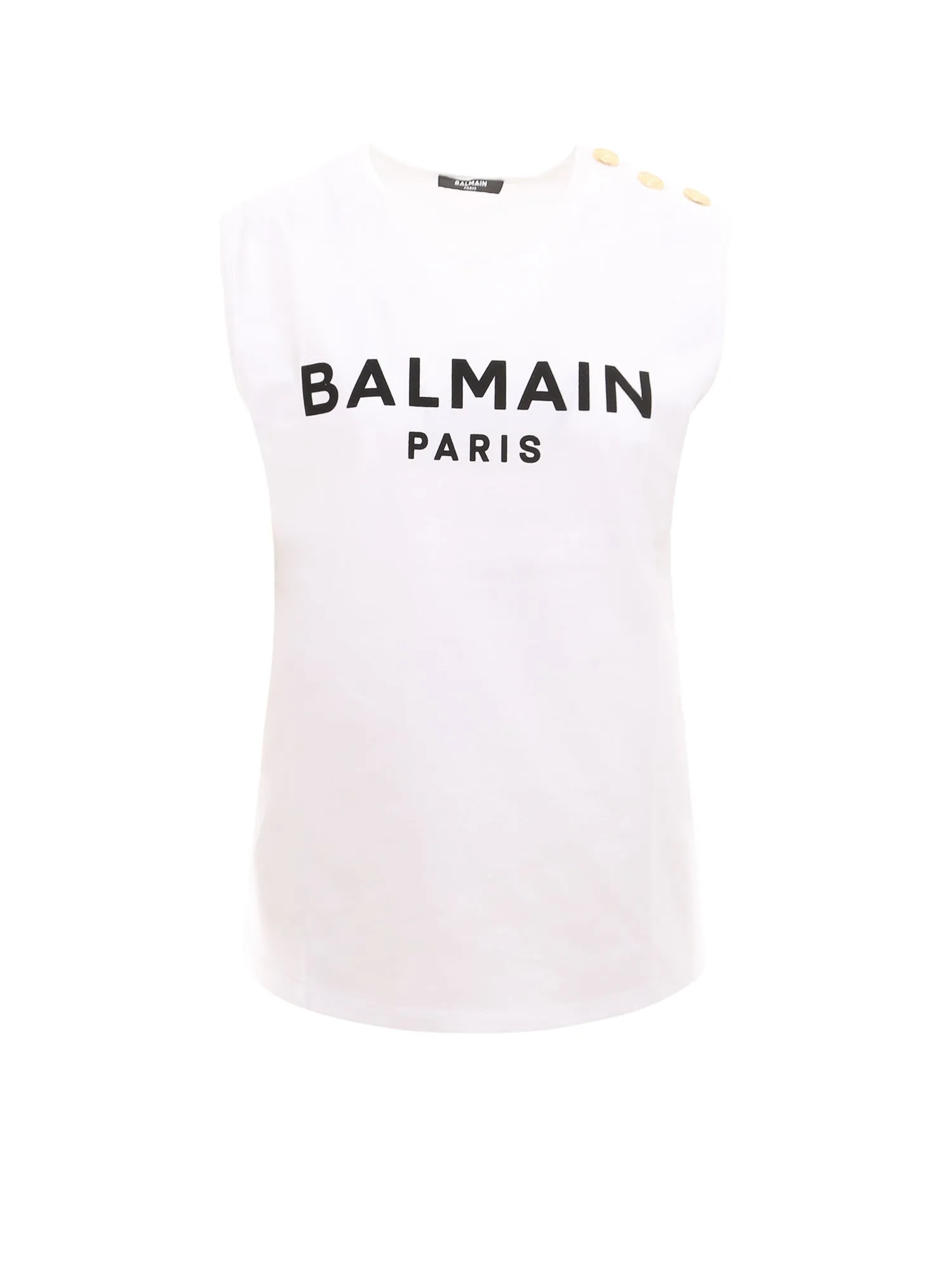 Balmain Logo Printed Sleeveless Top
