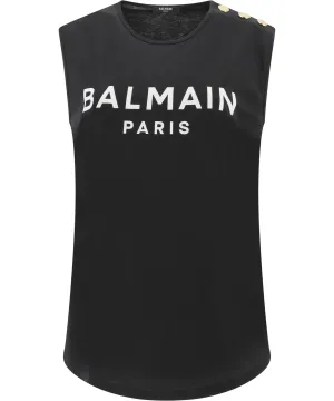 Balmain Logo Printed Tank Top