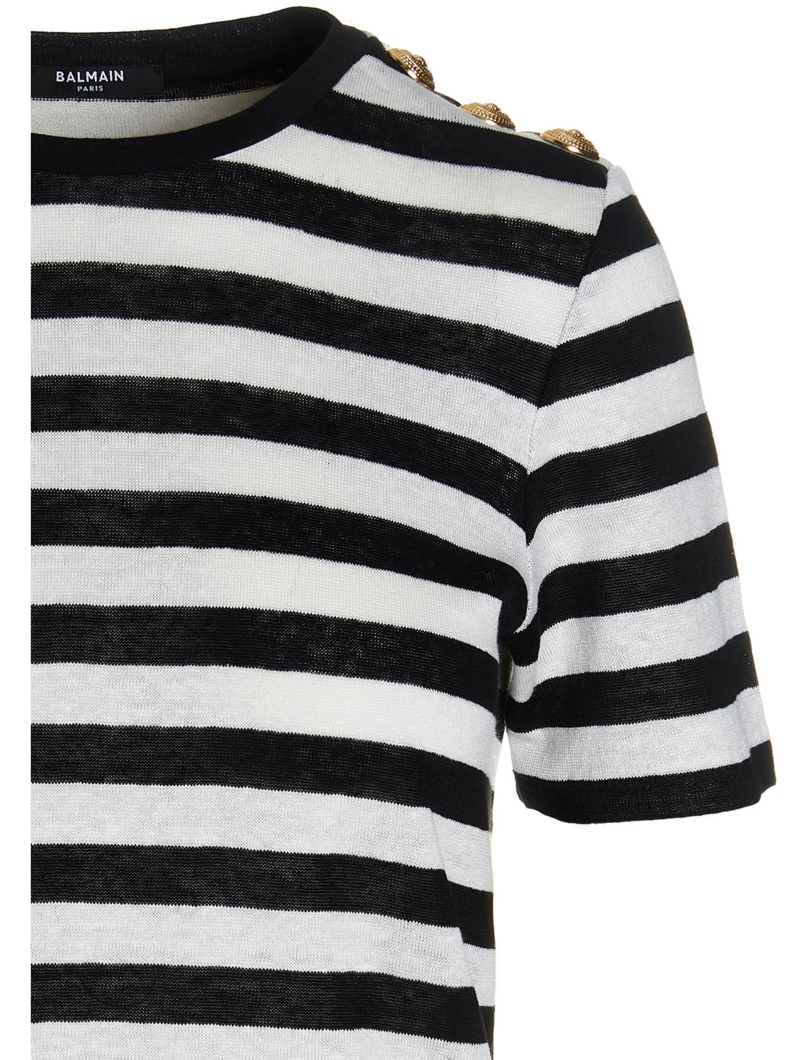 Balmain Striped Crewneck T-Shirt