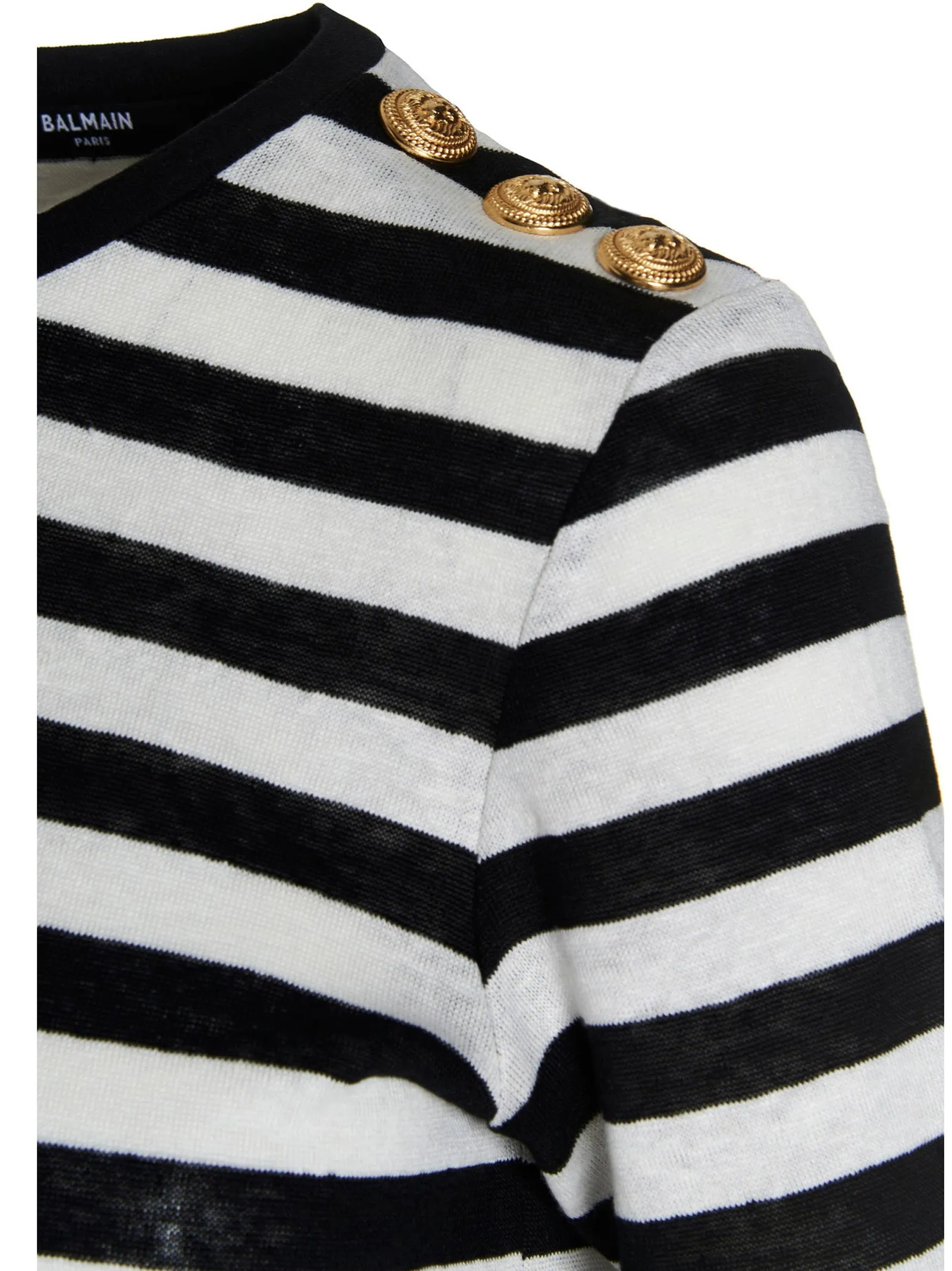 Balmain Striped Crewneck T-Shirt