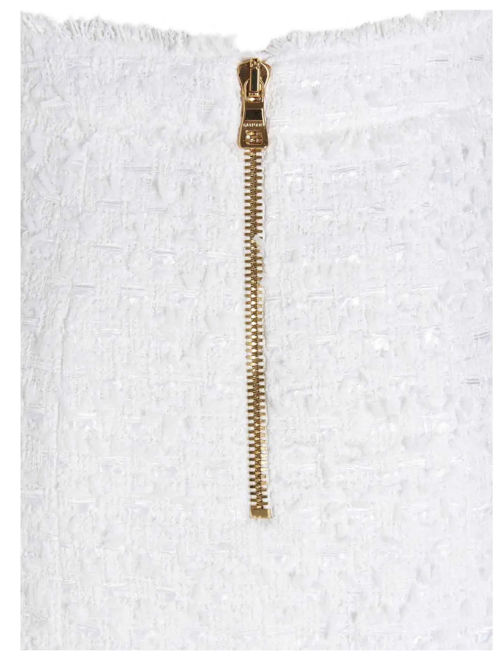 Balmain Tweed Asymmetric Mini Skirt