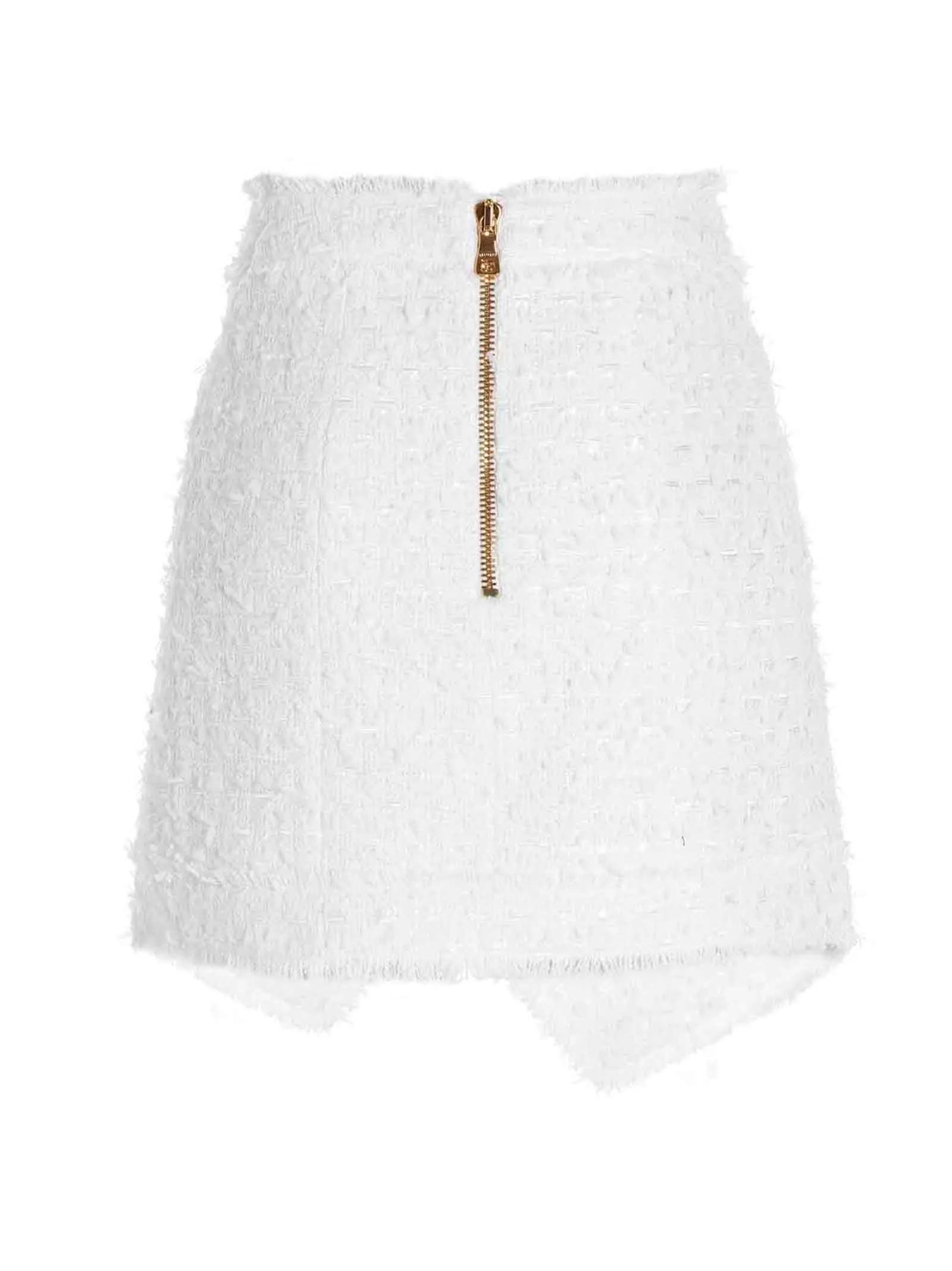 Balmain Tweed Asymmetric Mini Skirt