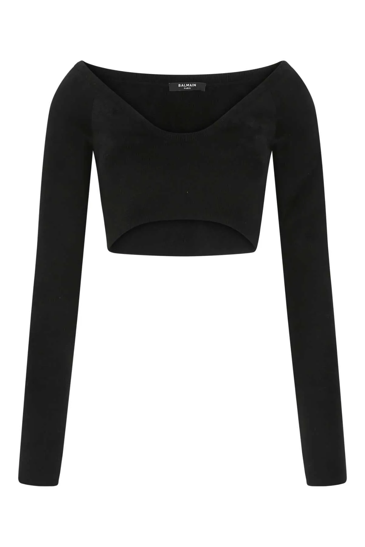 Balmain V-Neck Cropped Top