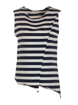 Barena Gelsa Striped Asymmetrical Top