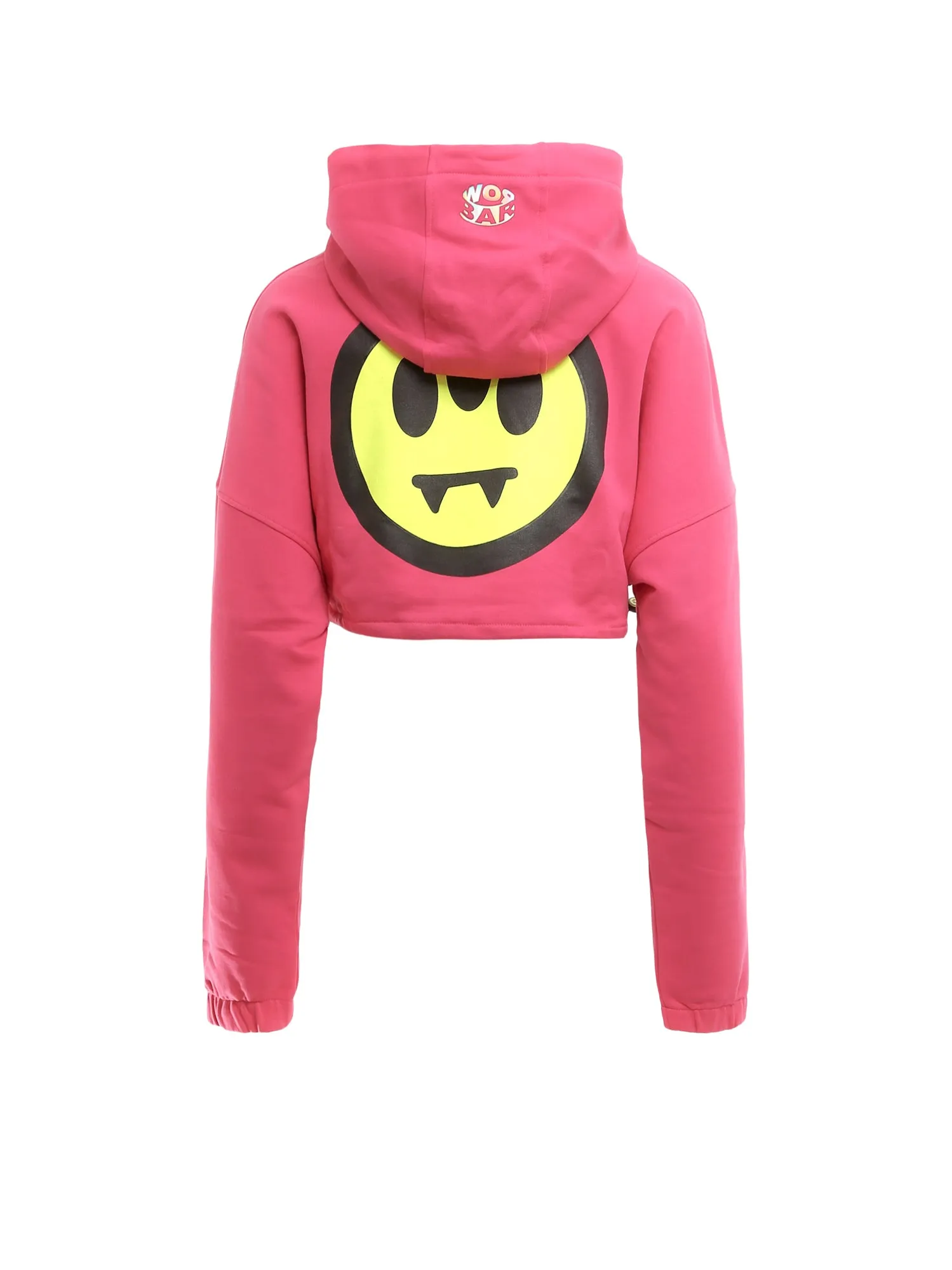 Barrow Logo Printed Drawstring Cropped Hoodie