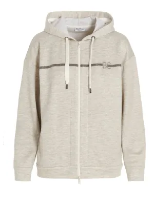 Brunello Cucinelli Drawstring Zipped Hoodie
