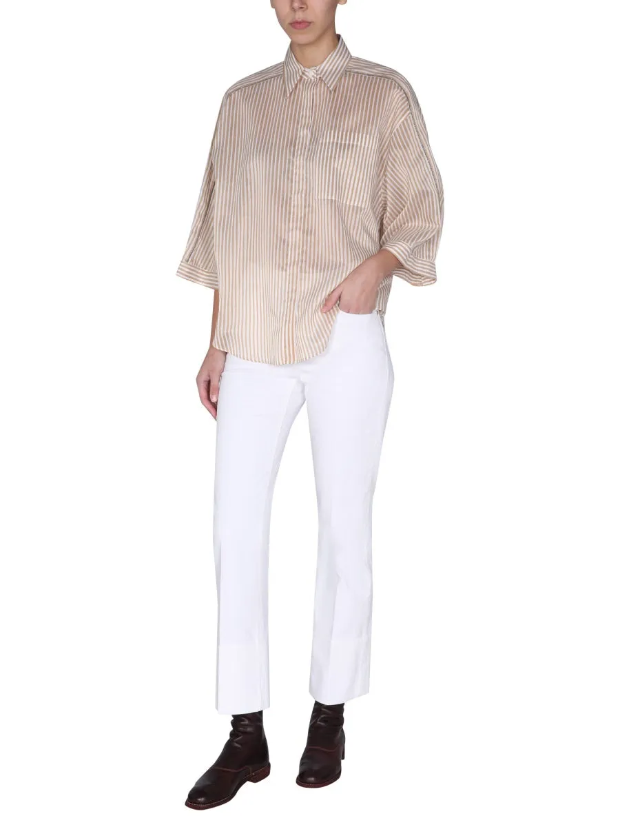 Brunello Cucinelli Embellished Striped Shirt