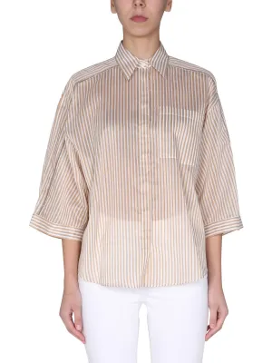Brunello Cucinelli Embellished Striped Shirt