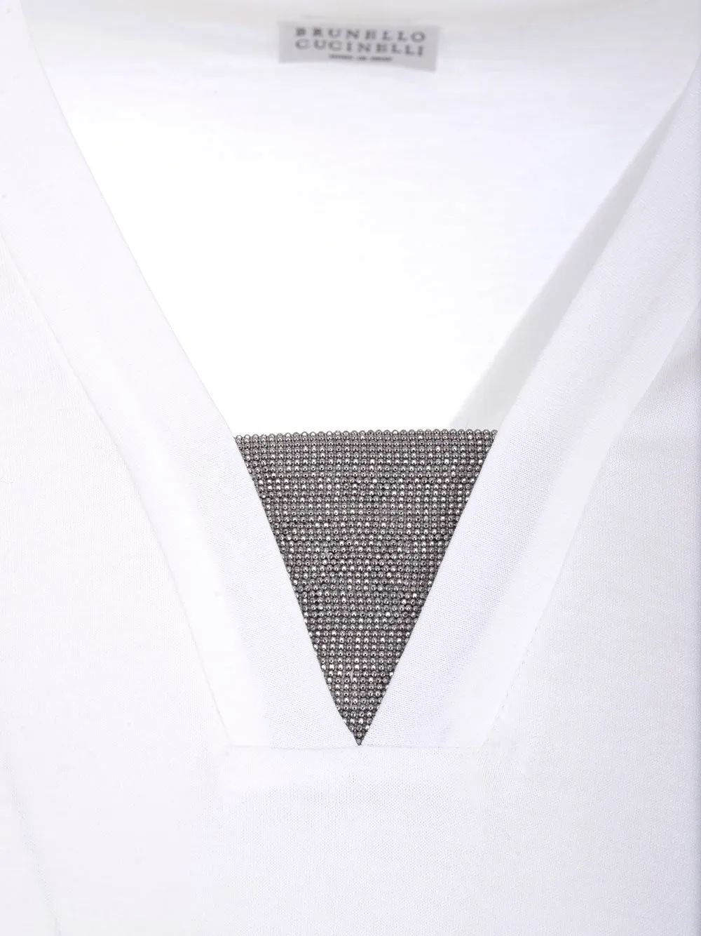 Brunello Cucinelli Embellished V-Neck T-Shirt