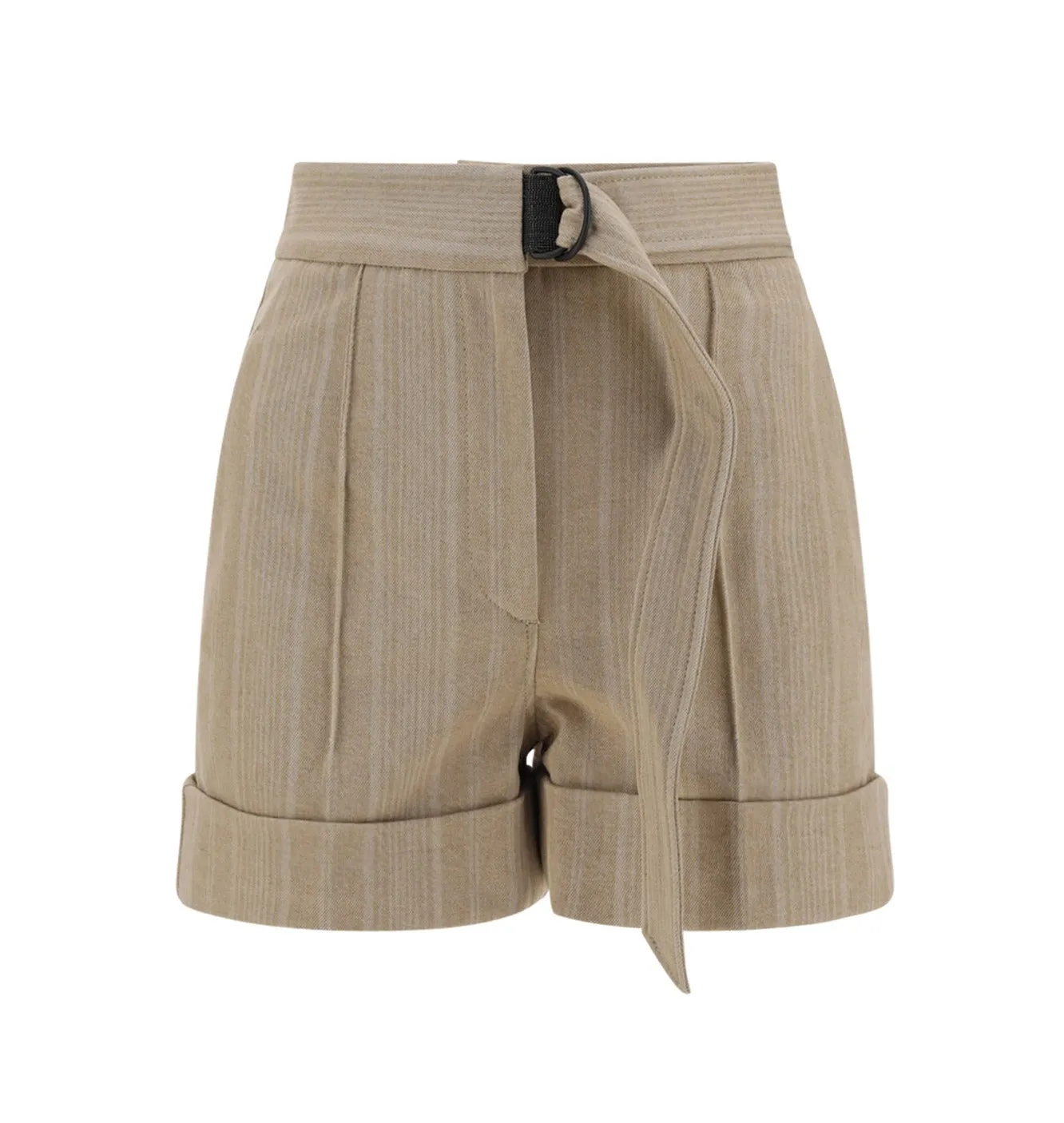 Brunello Cucinelli Striped Belted Shorts