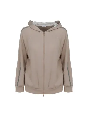 Brunello Cucinelli Trim Embellished Zipped Hoodie