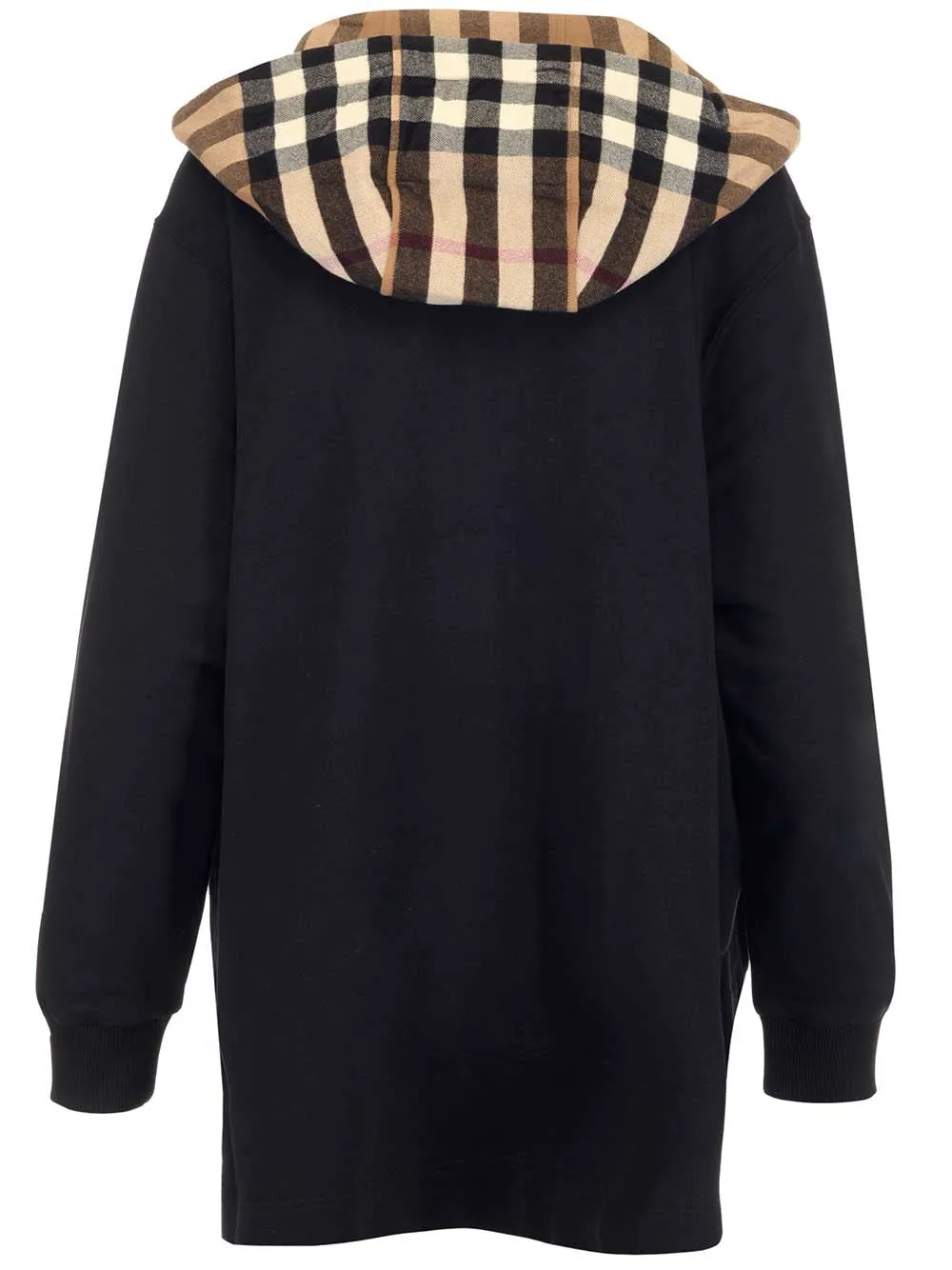 Burberry Check-Hood Drawstring Hoodie