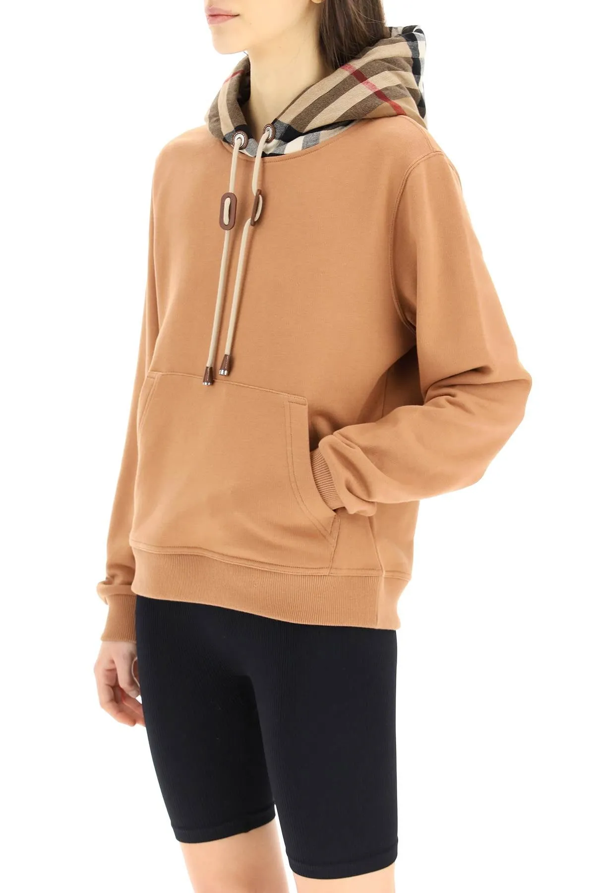 Burberry Check Hood Oversized Hoodie