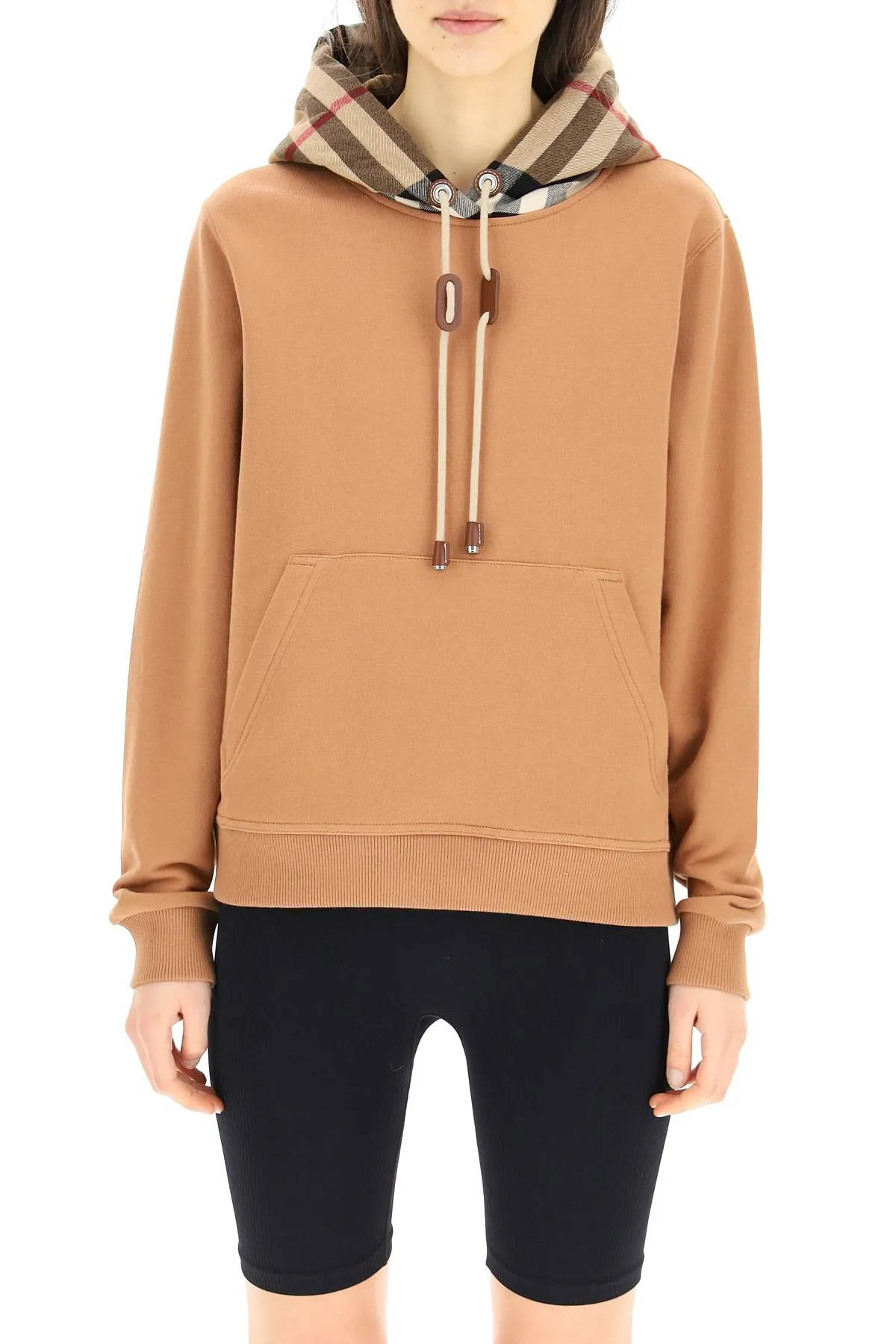 Burberry Check Hood Oversized Hoodie