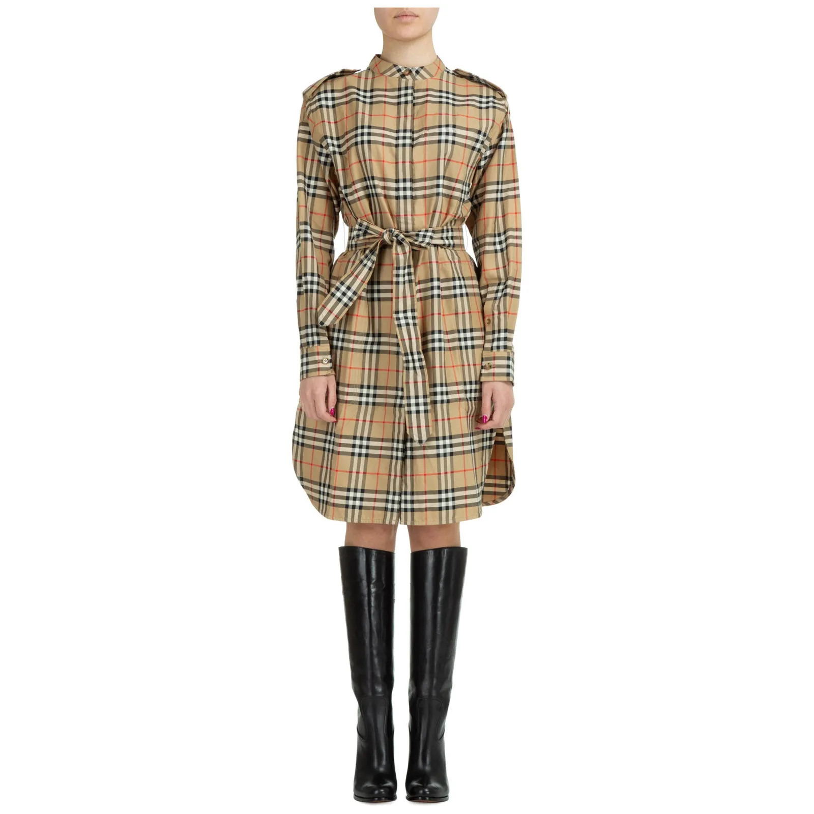 Burberry Checked Belted Shirt Dress