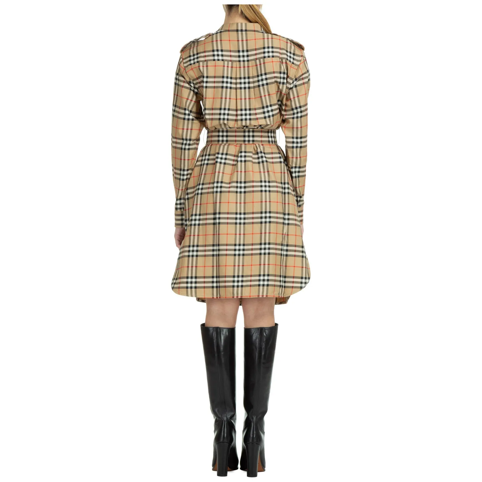 Burberry Checked Belted Shirt Dress