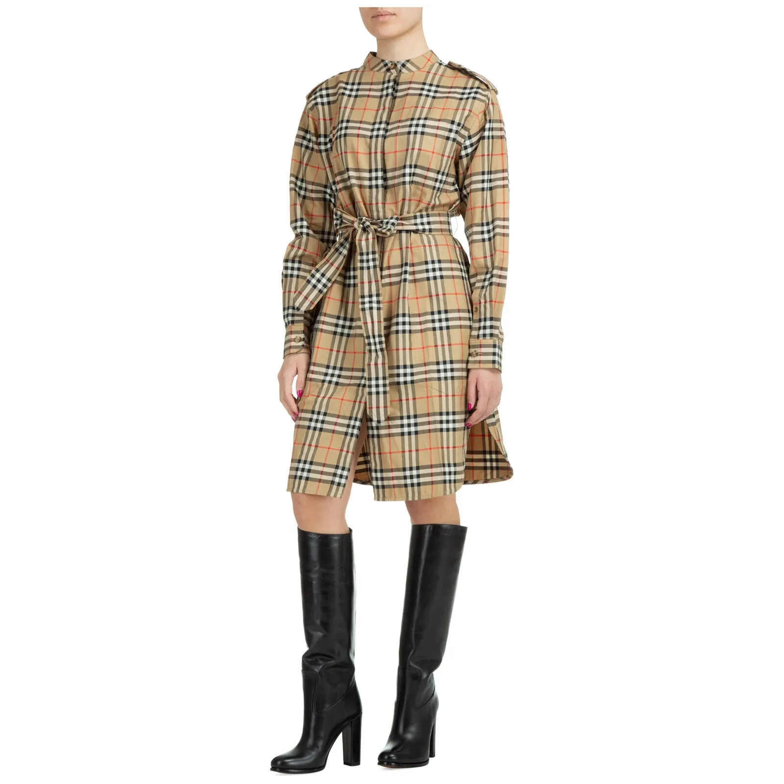 Burberry Checked Belted Shirt Dress