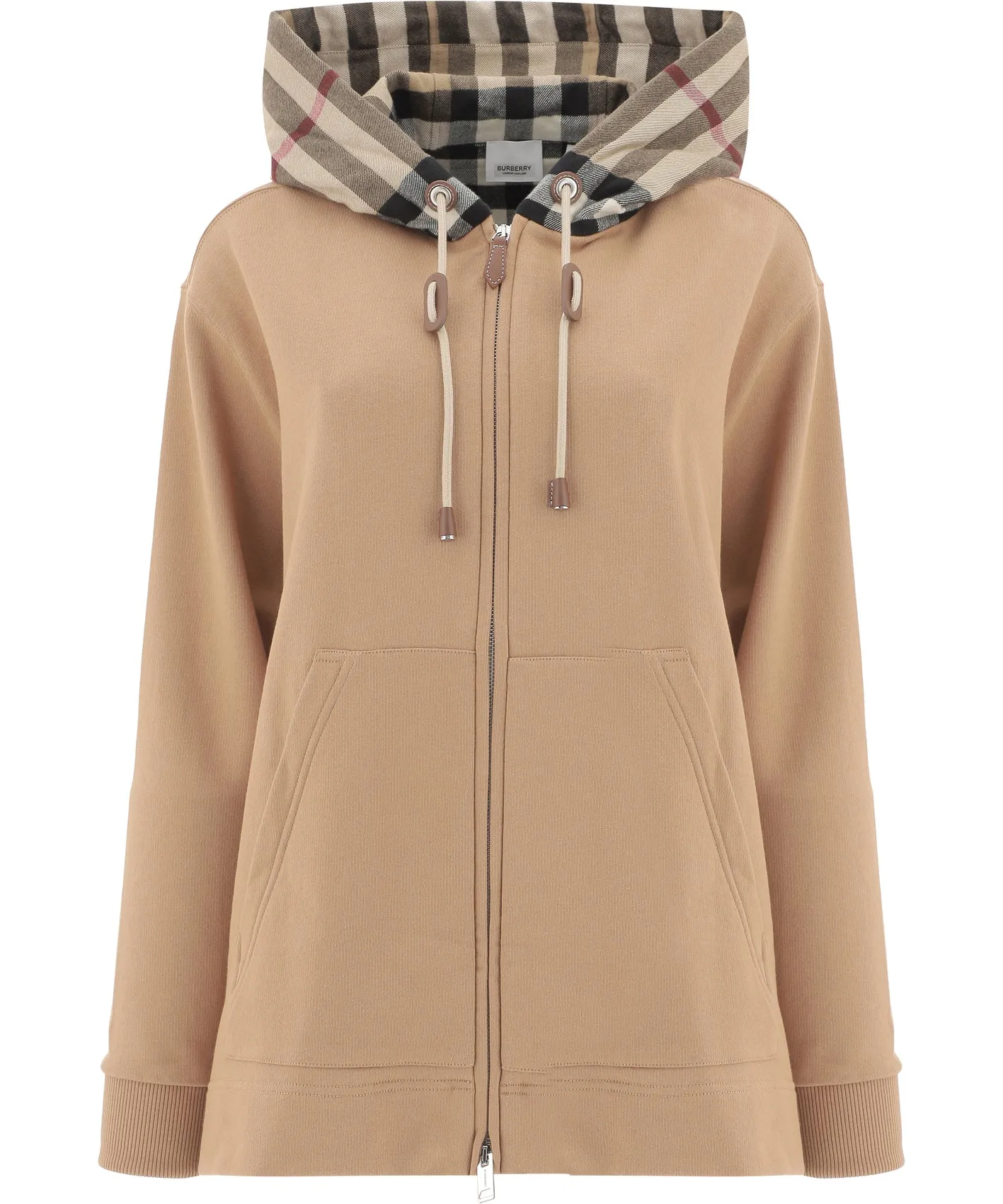 Burberry Checked Zip-Up Hoodie