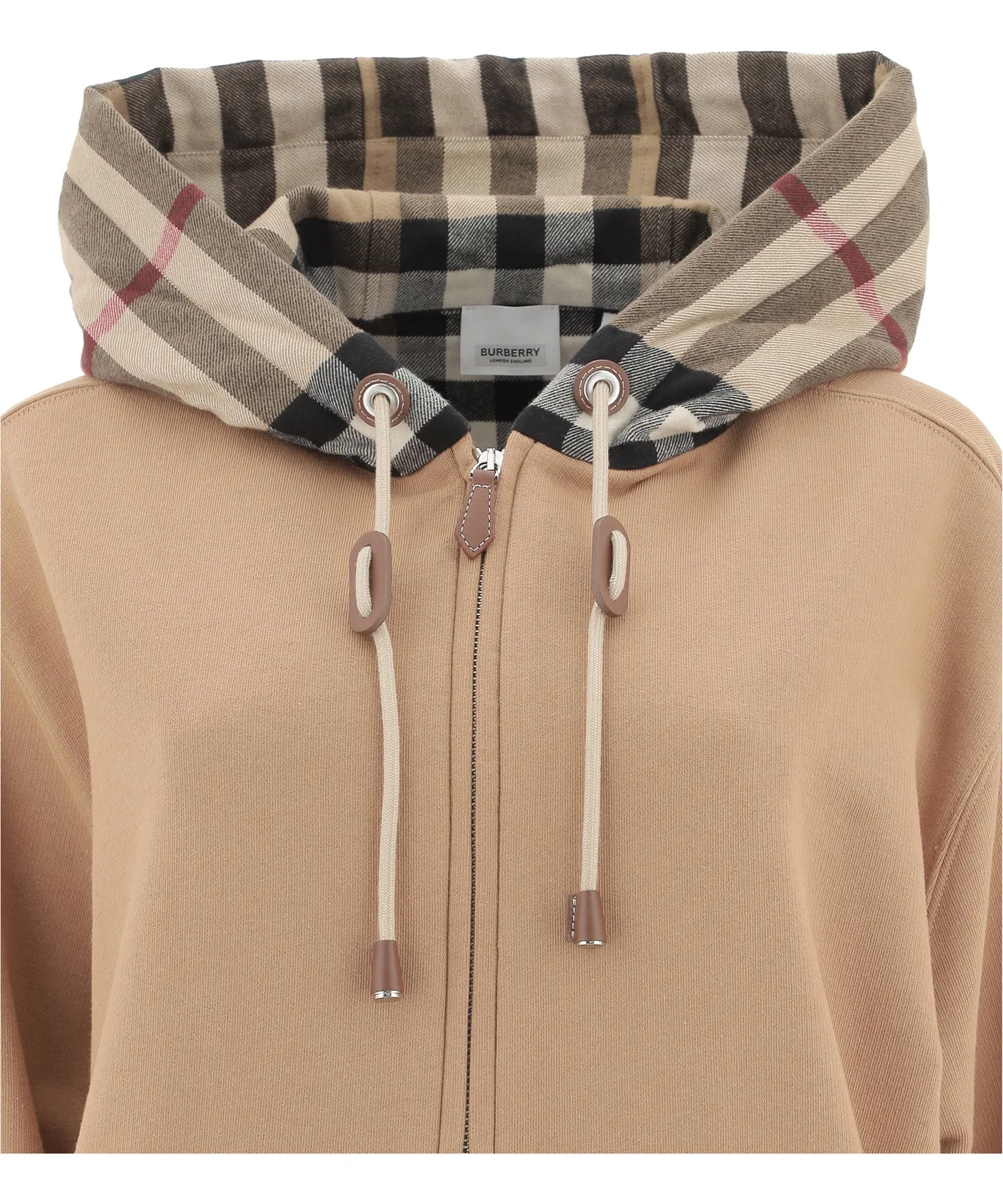 Burberry Checked Zip-Up Hoodie