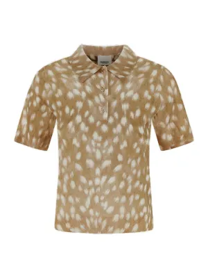 Burberry Deer Printed Polo Shirt