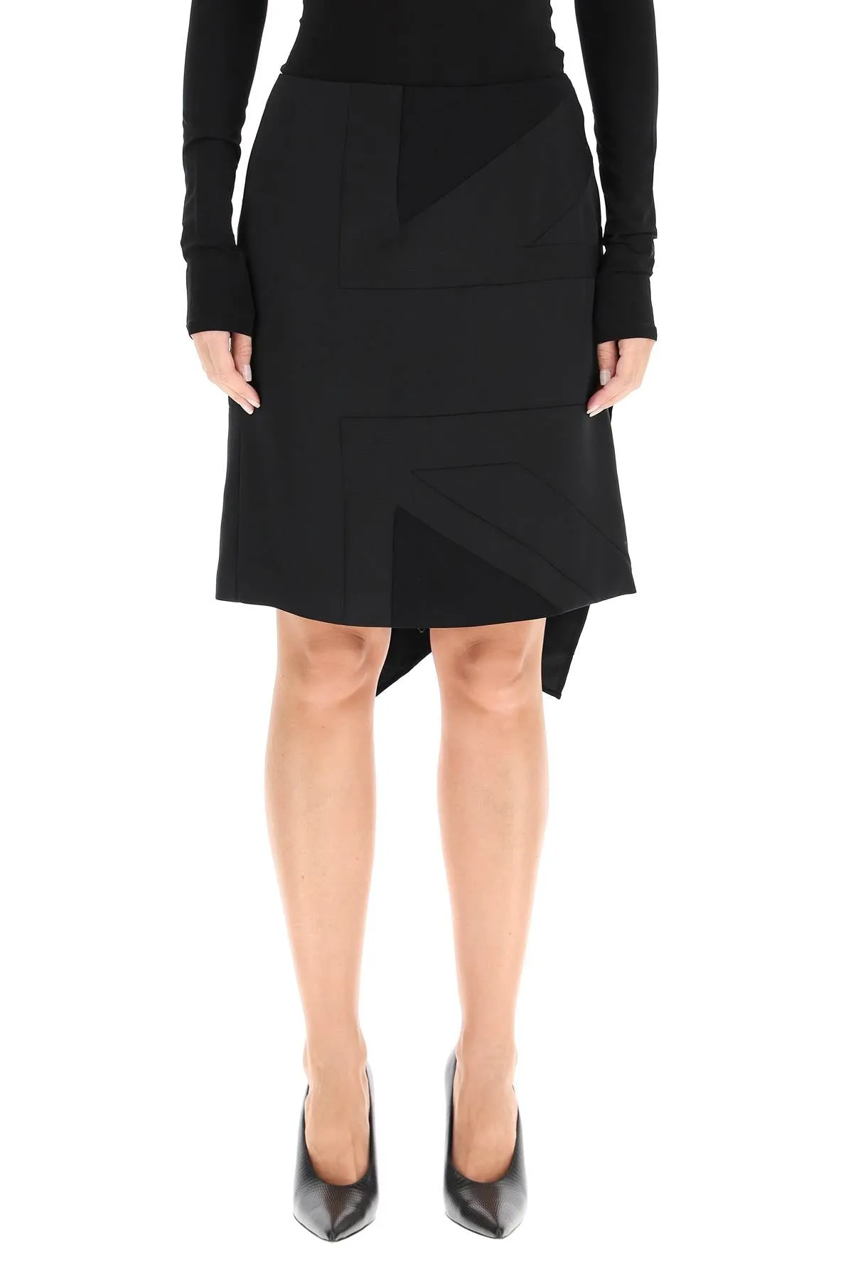 Burberry Flag Intarsia Satin Skirt