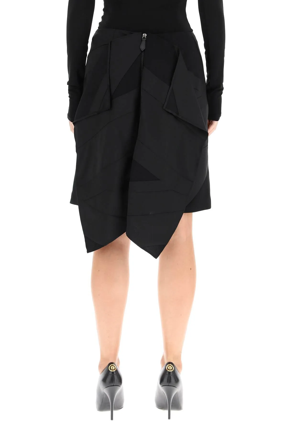 Burberry Flag Intarsia Satin Skirt