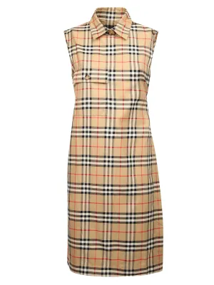 Burberry Vintage Check Sleeveless Shirt Dress
