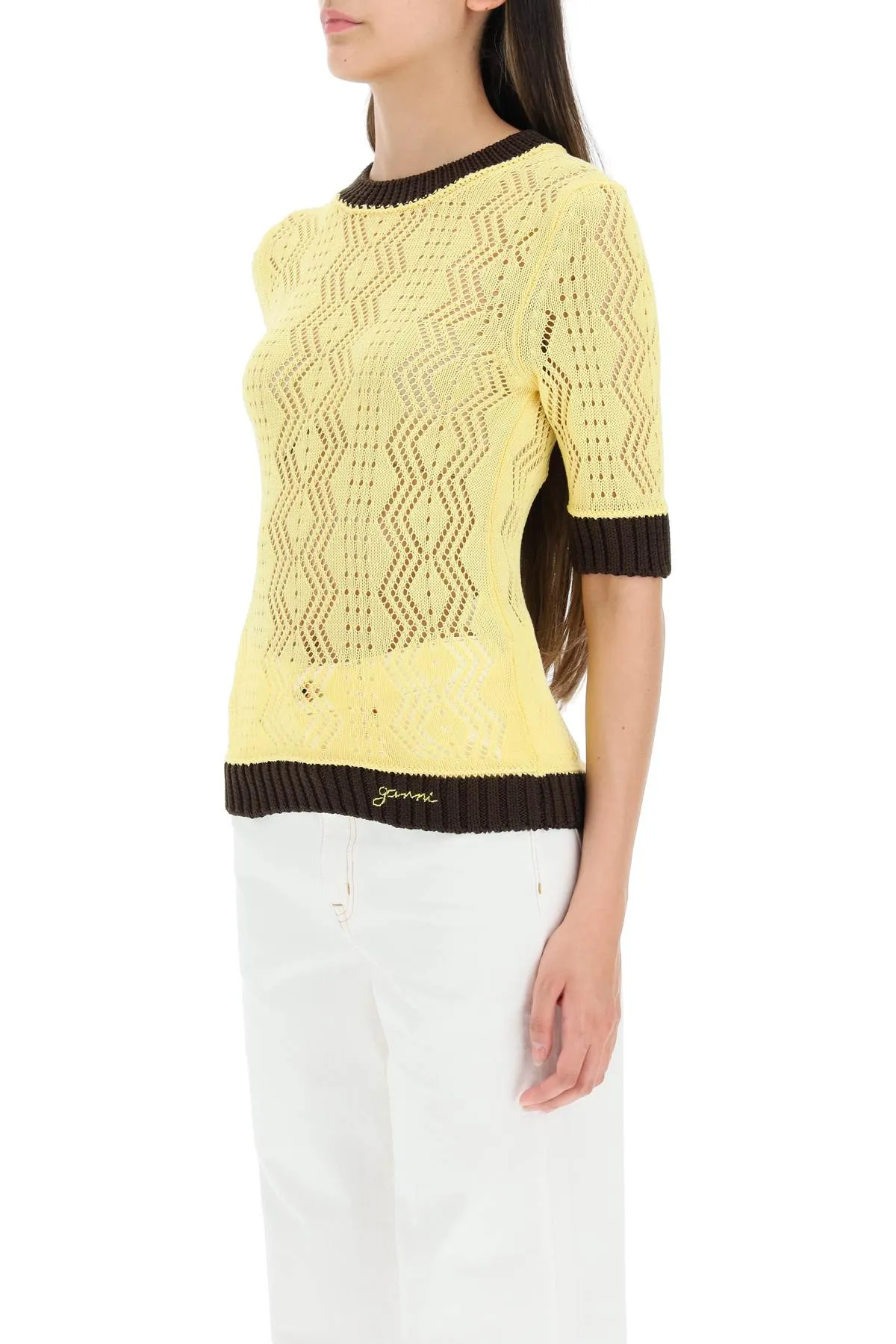 Chevron Crewneck Knitted Top