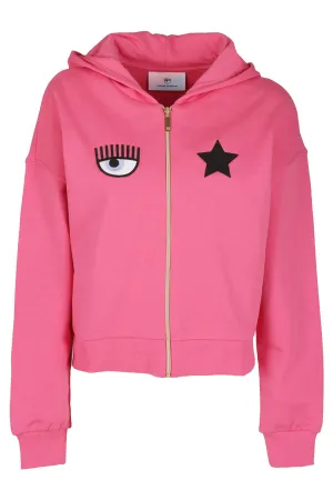 Chiara Ferragni Eyelike Embroidered Zipped Hoodie