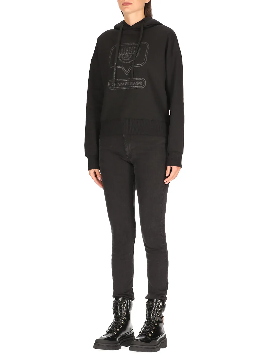 Chiara Ferragni Glittered Eyelike Hoodie