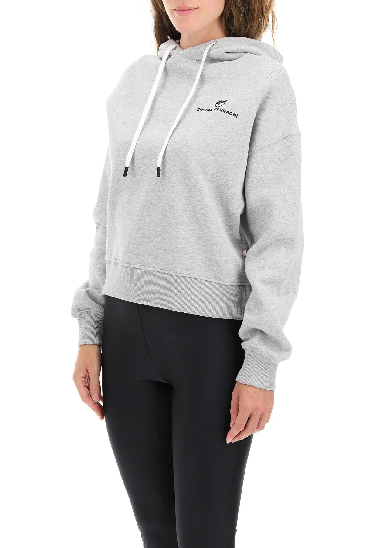 Chiara Ferragni Logo Embroidered Hoodie
