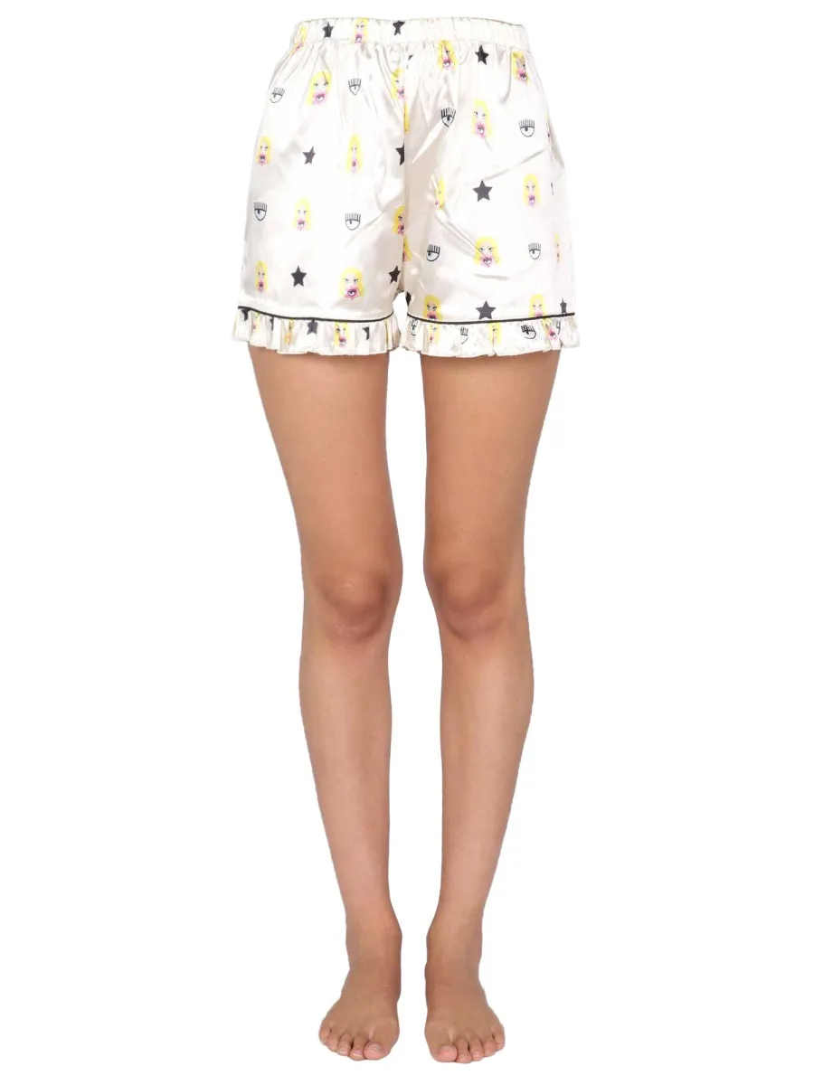 Chiara Ferragni Logomania Printed Shorts