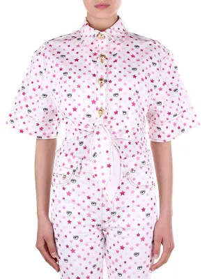 Chiara Ferragni Star-Printed Tie Fastened Shirt