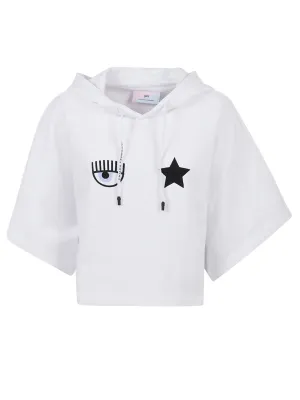 Chiara Ferragni Wide Sleeved Cropped Hoodie