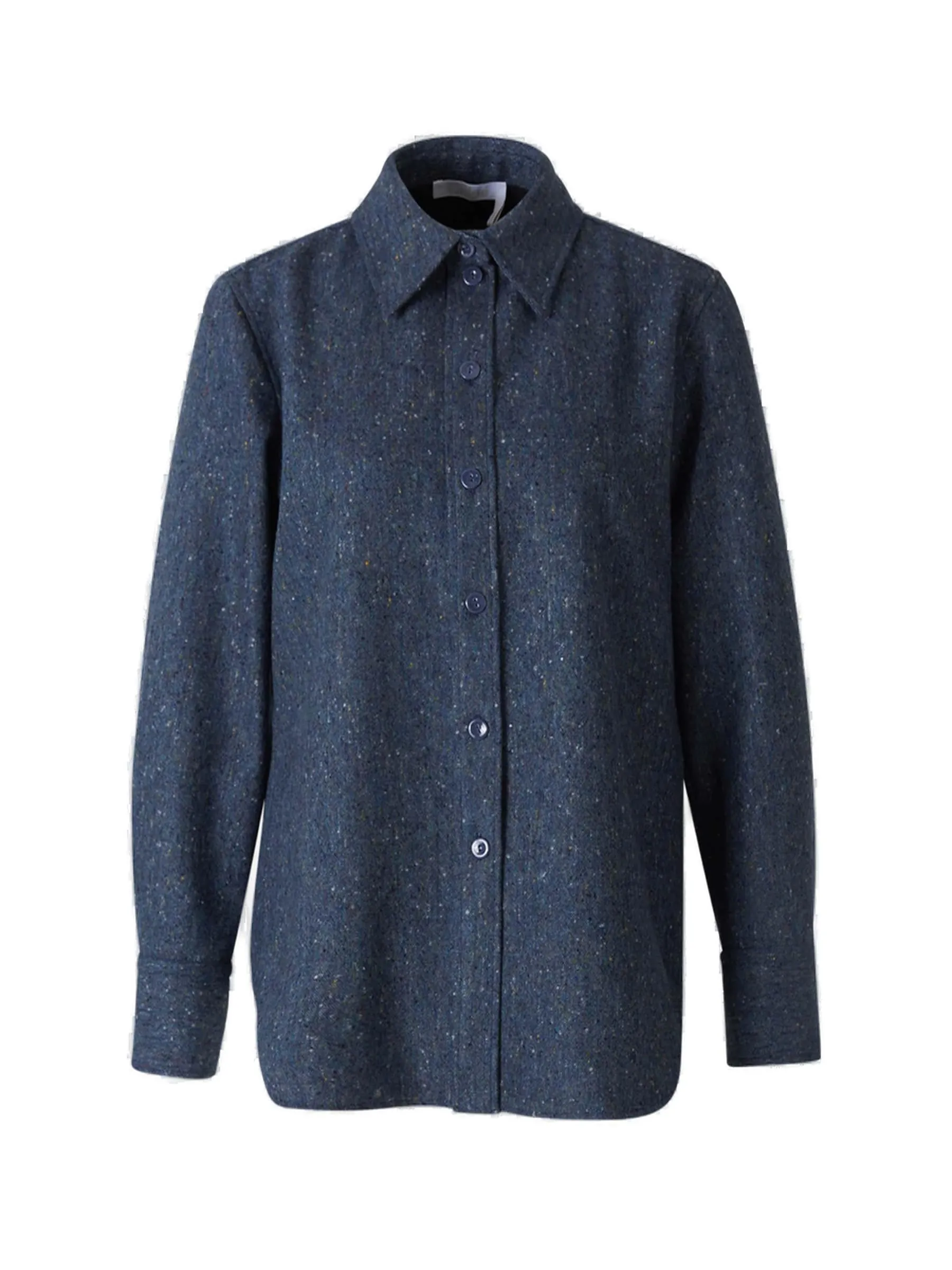 Chlo Buttoned Long-Sleeved Tweed Shirt