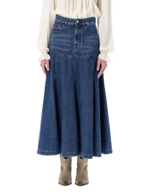 Chlo Denim Midi Skirt