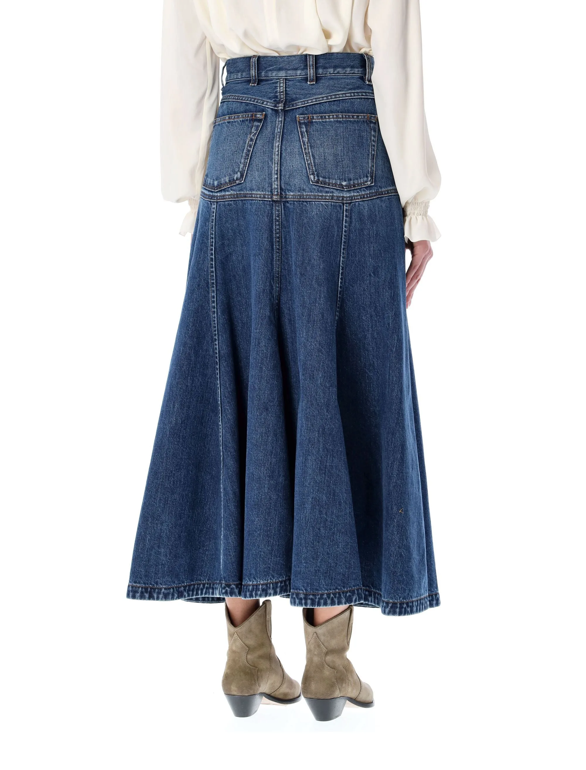Chlo Denim Midi Skirt