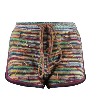 Chlo Drawstring Ribbed Knit Shorts