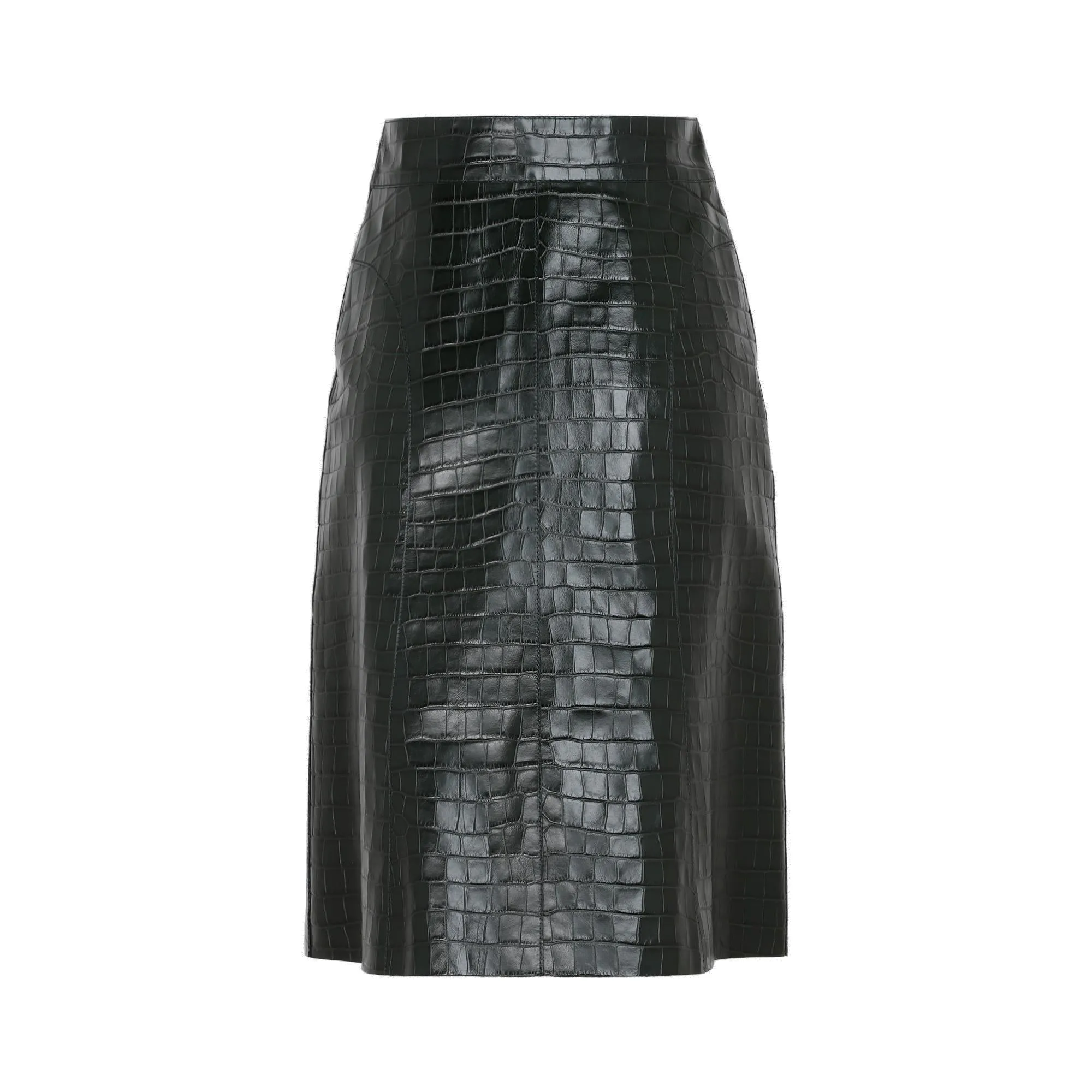 Chlo Embossed Midi Leather Skirt