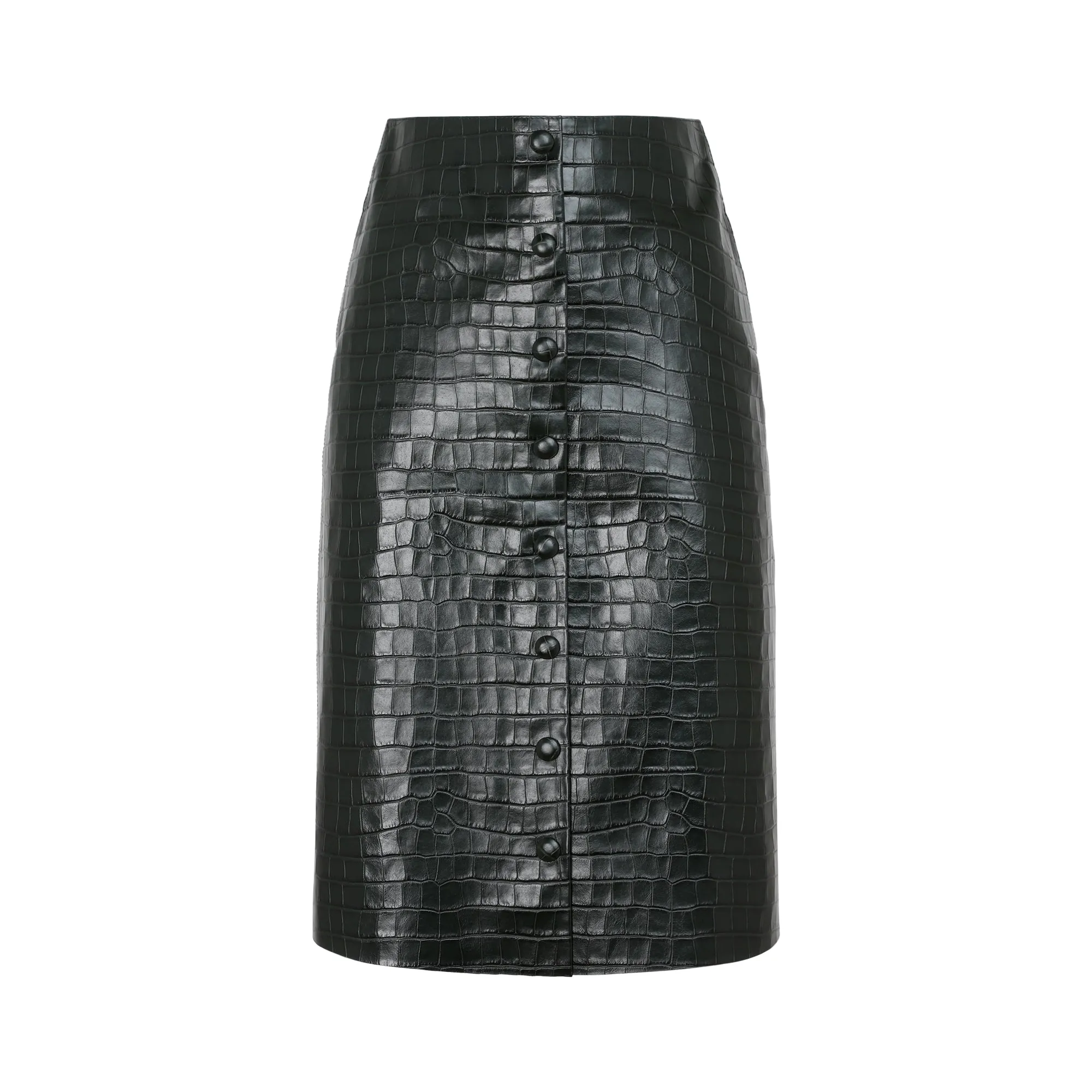 Chlo Embossed Midi Leather Skirt