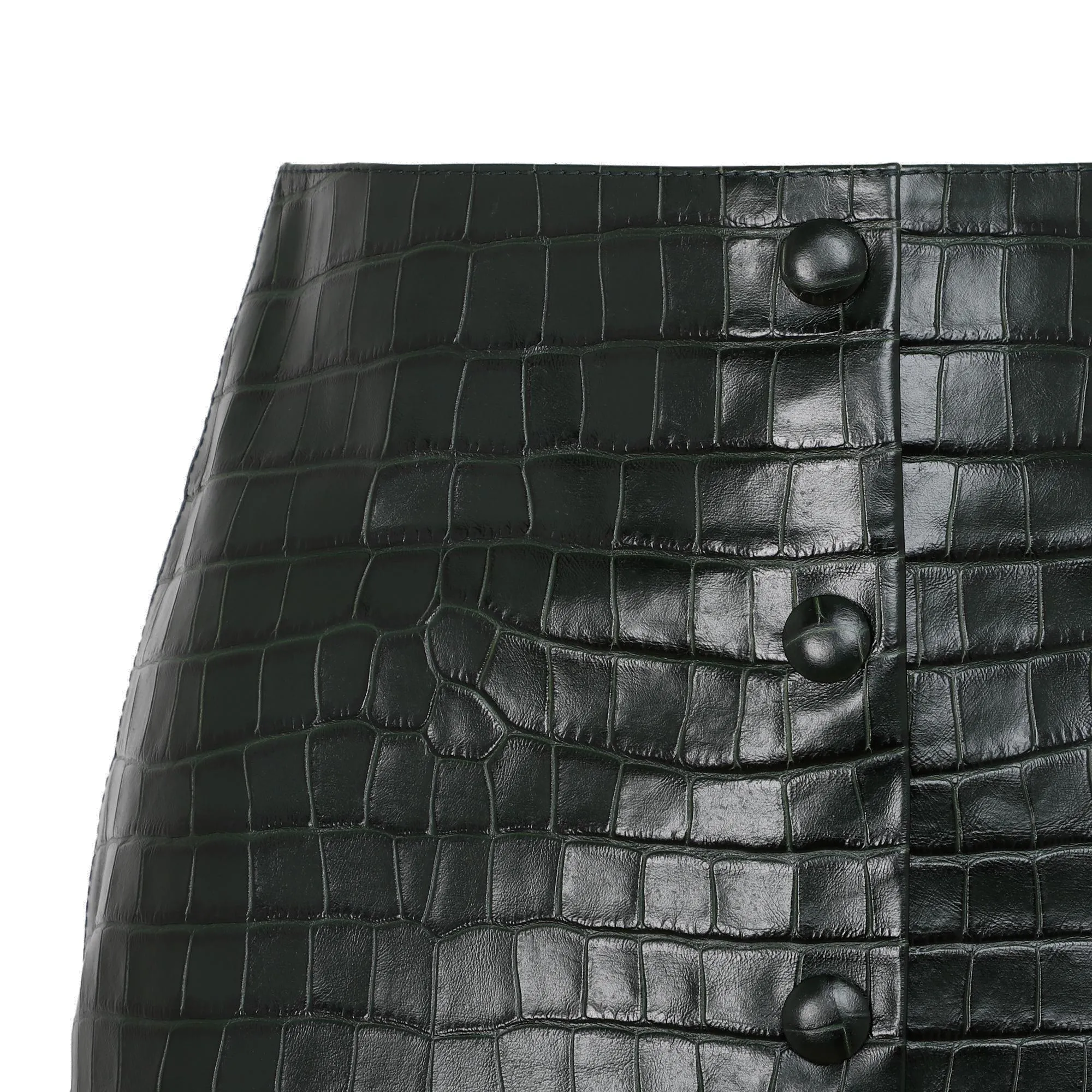 Chlo Embossed Midi Leather Skirt
