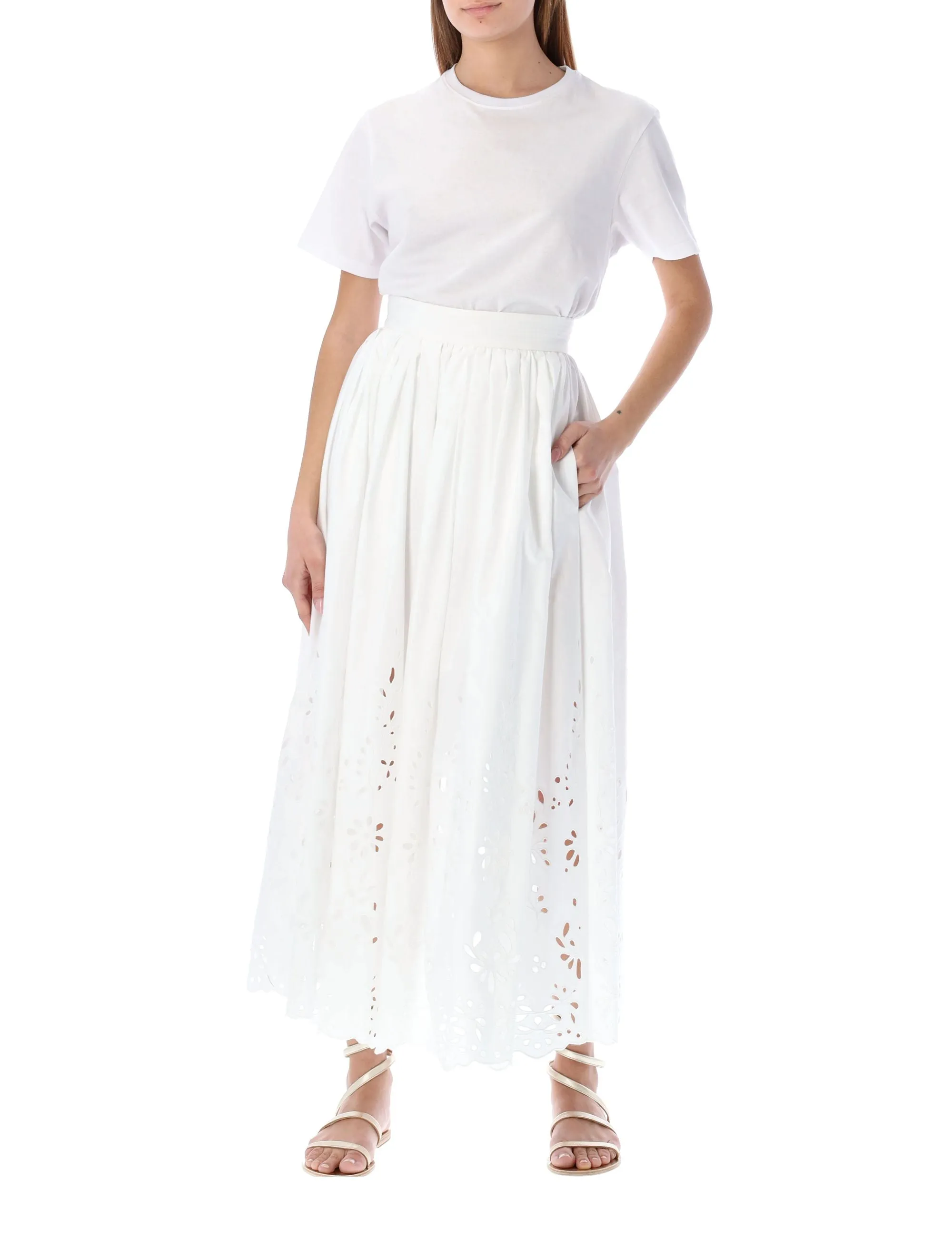 Chlo Embroidered Mid-Length Skirt