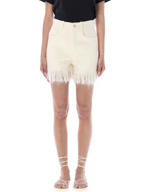 Chlo High Waisted Fringed Mini Shorts
