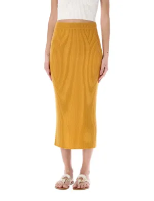 Chlo Ribbed Knit Midi Skirt