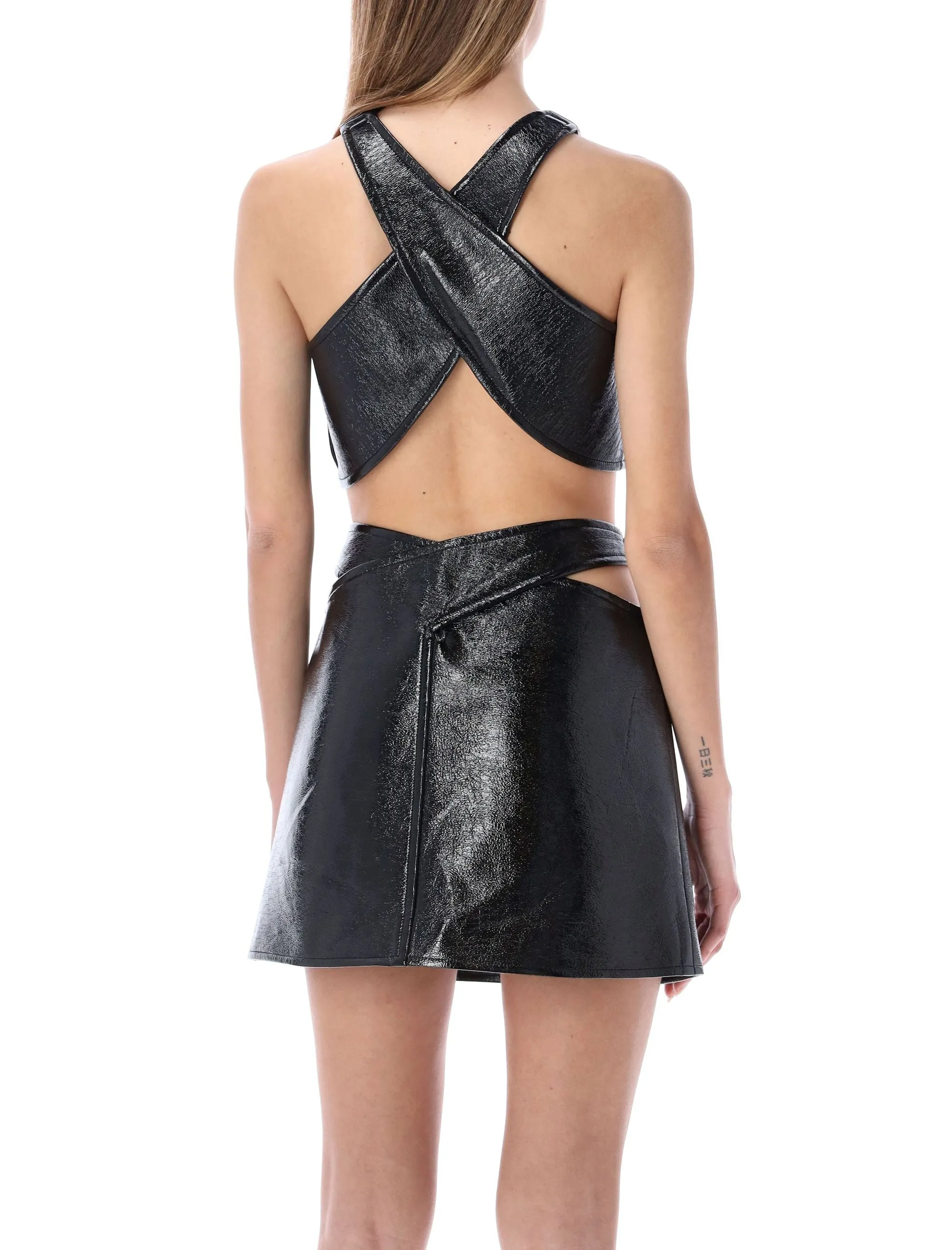 Courrges Logo Patch Crossed Tank Top