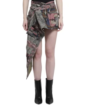 Diesel Asymmetric Camouflage Skirt