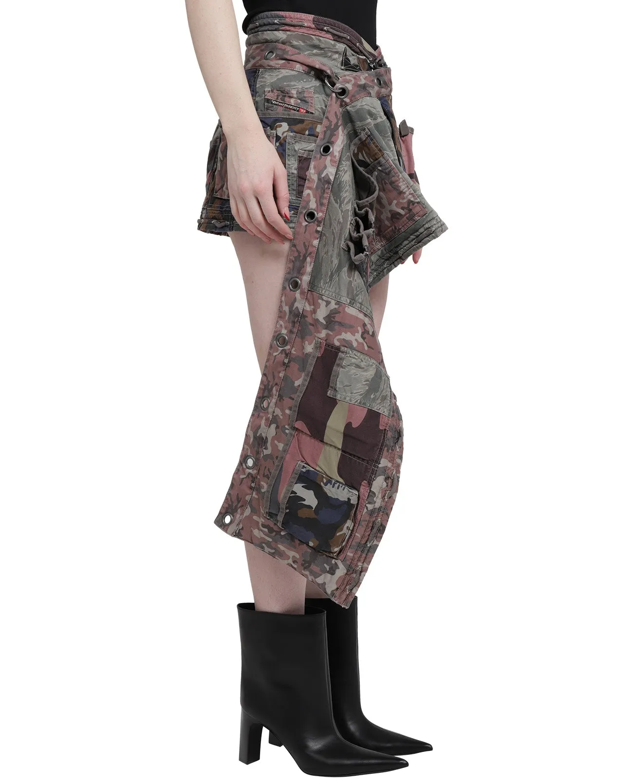 Diesel Asymmetric Camouflage Skirt