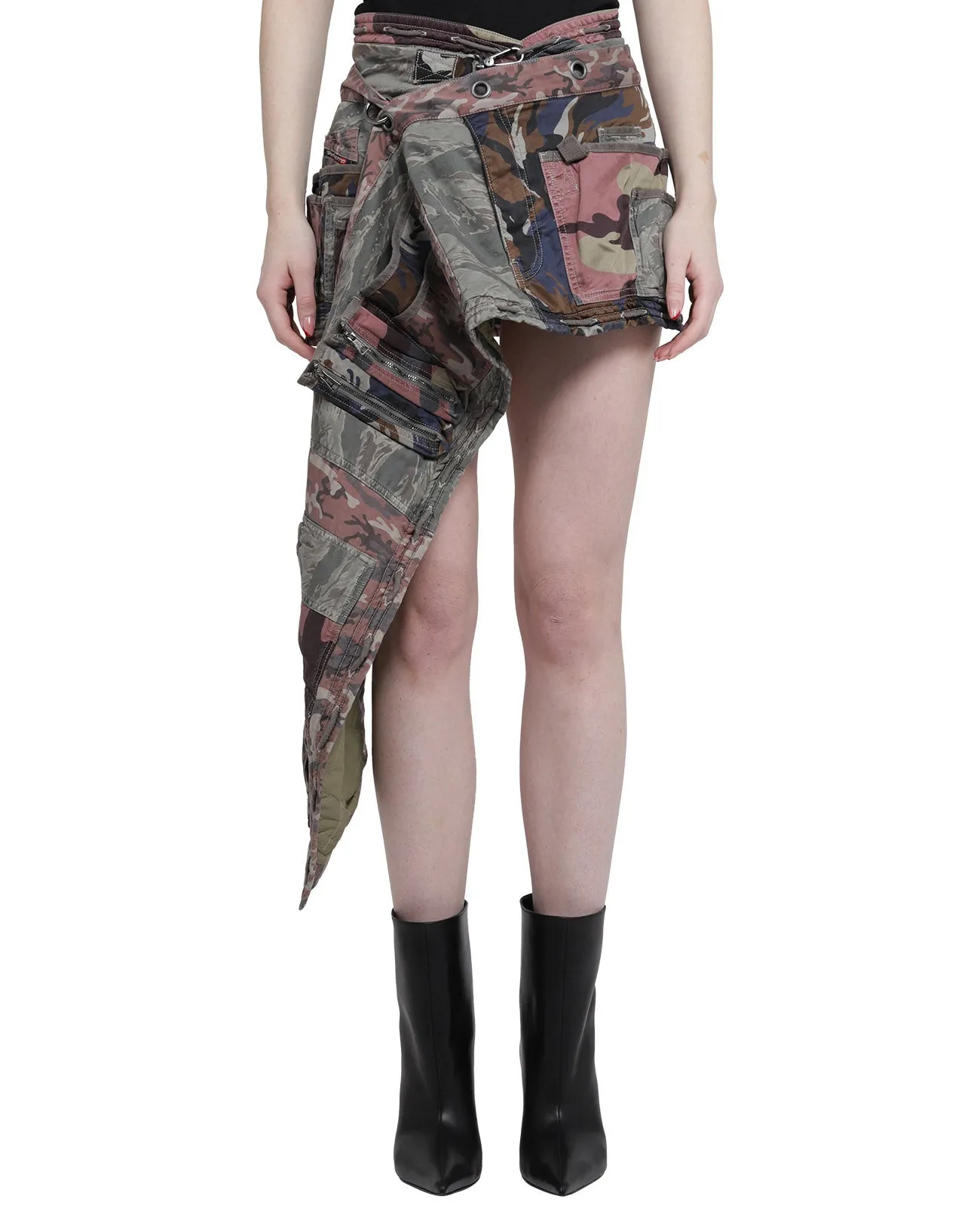 Diesel Asymmetric Camouflage Skirt